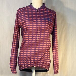 Cycle Run Cycling Top Jersey Trando Long Sleeve Purple & Orange Zip High Tech 2X
